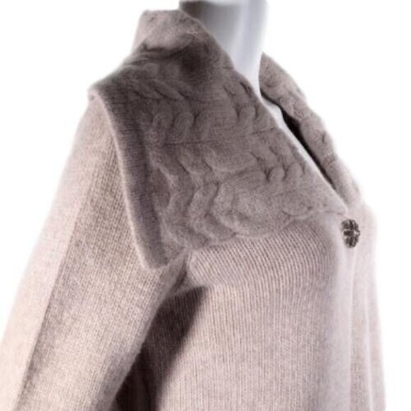 Sarah Spencer Sweater Wool Angora Blend Size L Womens Jewel Snap Natural - Picture 4 of 11